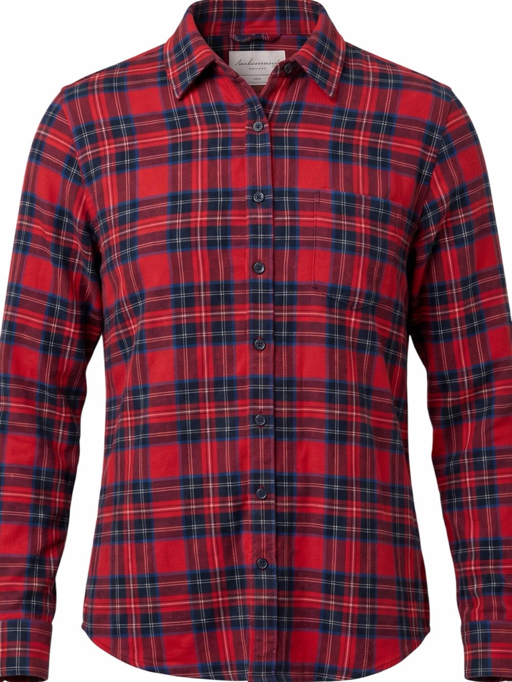 Red and Black Plaid Button-Up Shirt